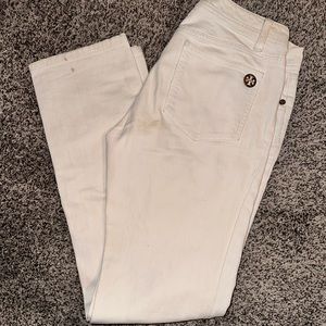 Tory Burch White Slim Skinny Straight Denim Jeans